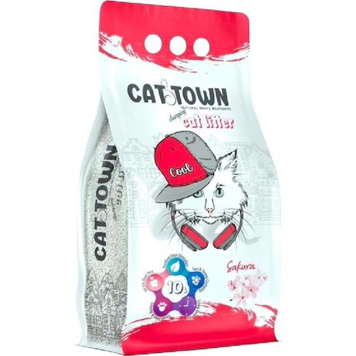 Cat Town Sakura Çiçeği Kokulu İnce Taneli Bentonit Kedi Kumu 10 Lt