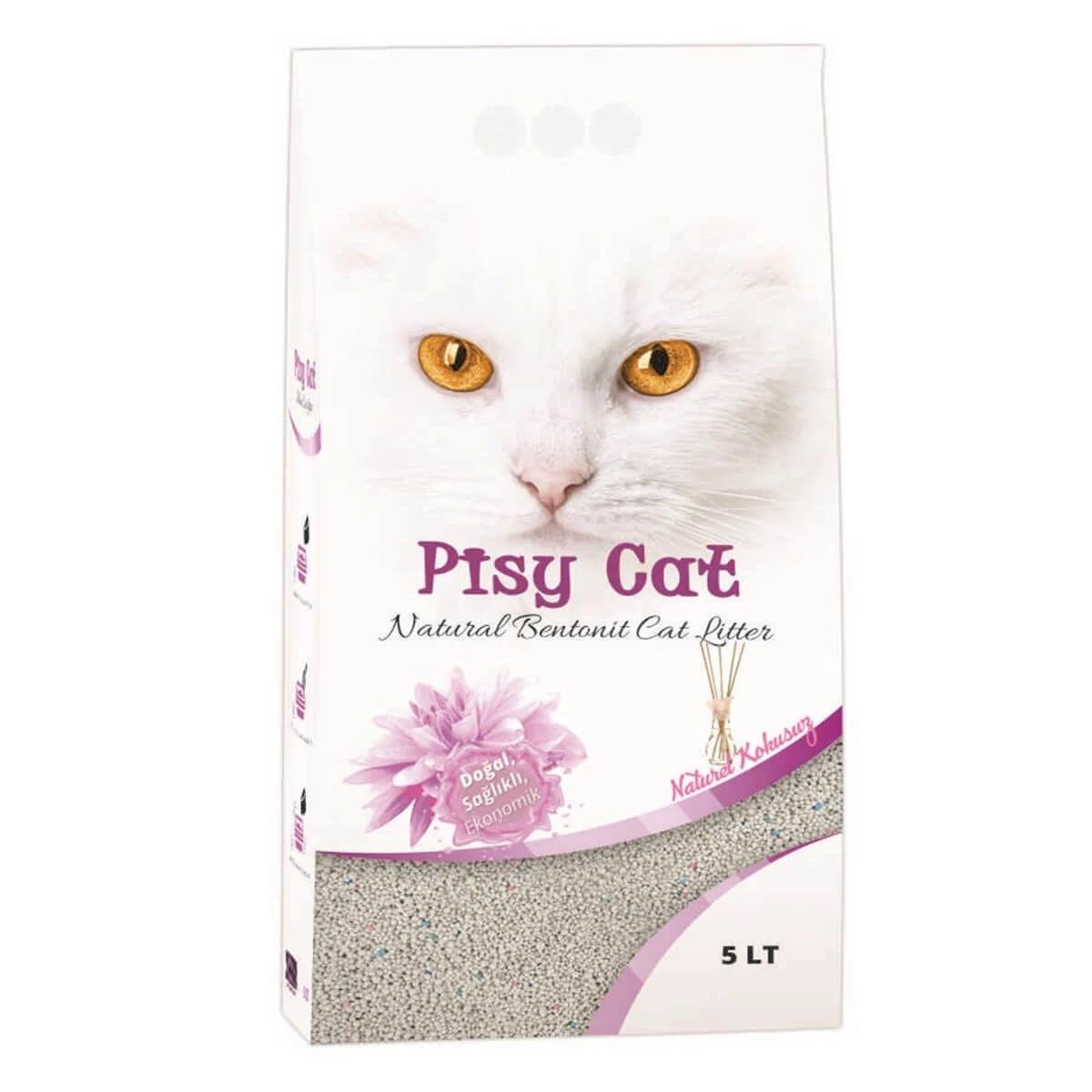 PisyCat Natural Tozsuz Topaklaşan İnce Kedi Kumu  5 Lt