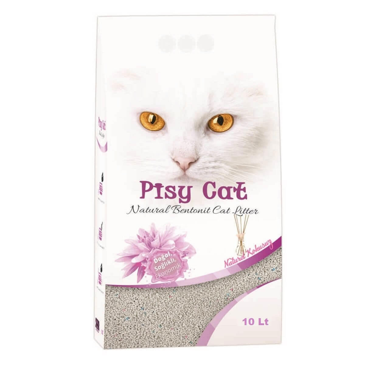 PisyCat Natural Tozsuz Topaklaşan İnce Kedi Kumu 10 Lt