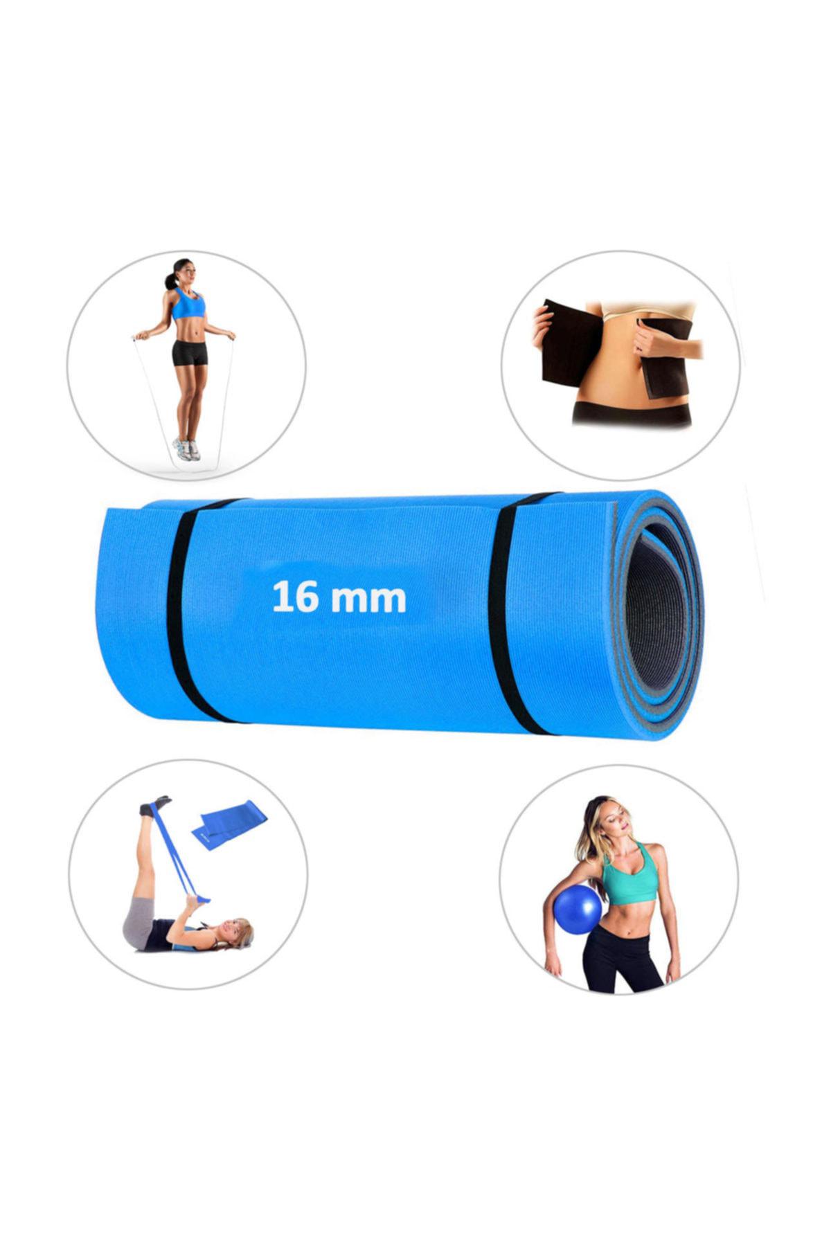 Spor Byfit 5 Parçalı Mavi Pilates Seti ( Minder + Denge Topu + Bant + Atlama Ipi + Termal Kemer ) Mnd-775