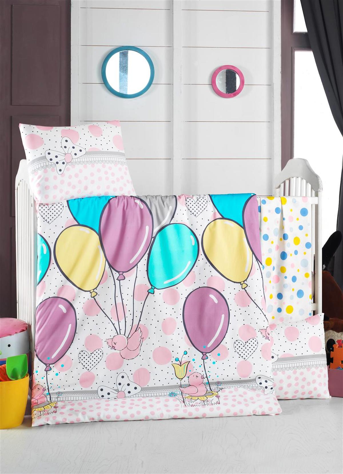 Komfort Home Bebek Uyku Seti %100 Pamuk / Balloons