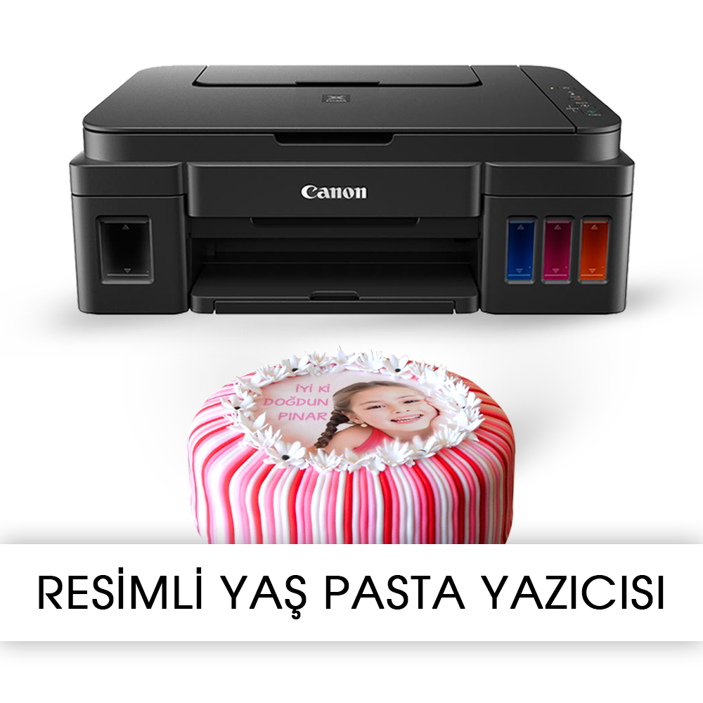 RESİMLİ PASTA YAZICISI - CANON PIXMA G3411 Gıda Mürekkepli BİTMEYEN KARTUŞ SİSTEMİ