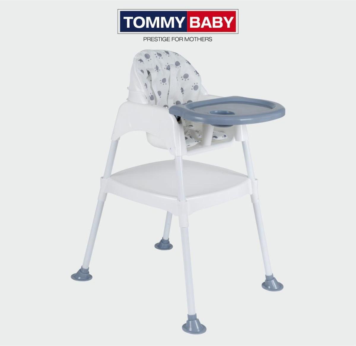 Tommybaby Katlanır Pedli Portatif Mama Sandalyesi Gri 