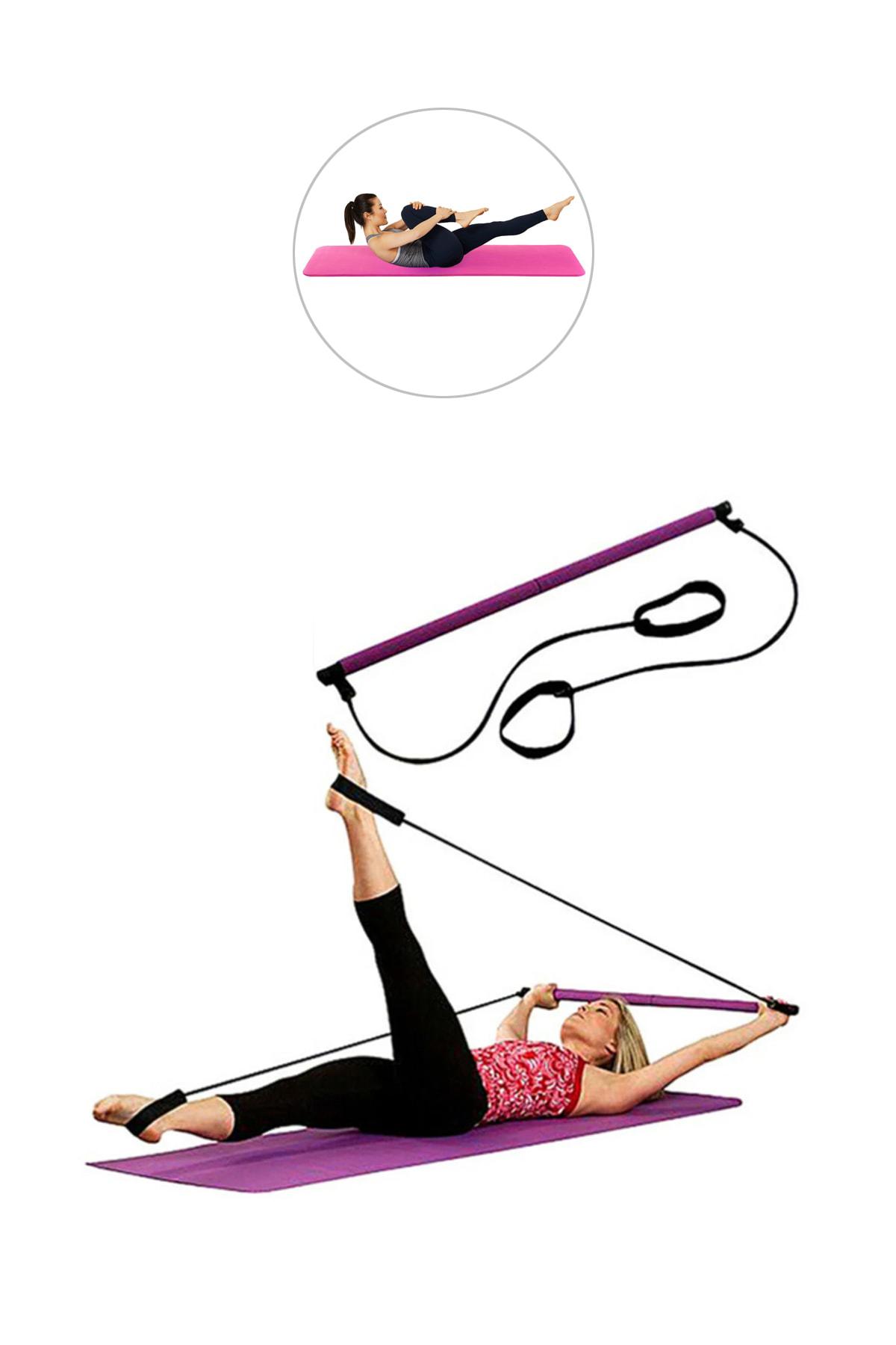 Portable Studio Pilates Egzersiz Çubuğu 10 mm Pilates Minderi - Pembe