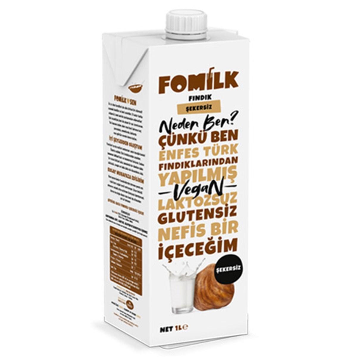 Fomilk Glutensiz Laktozsuz Tam Yağlı 1 lt Fındık Sütü