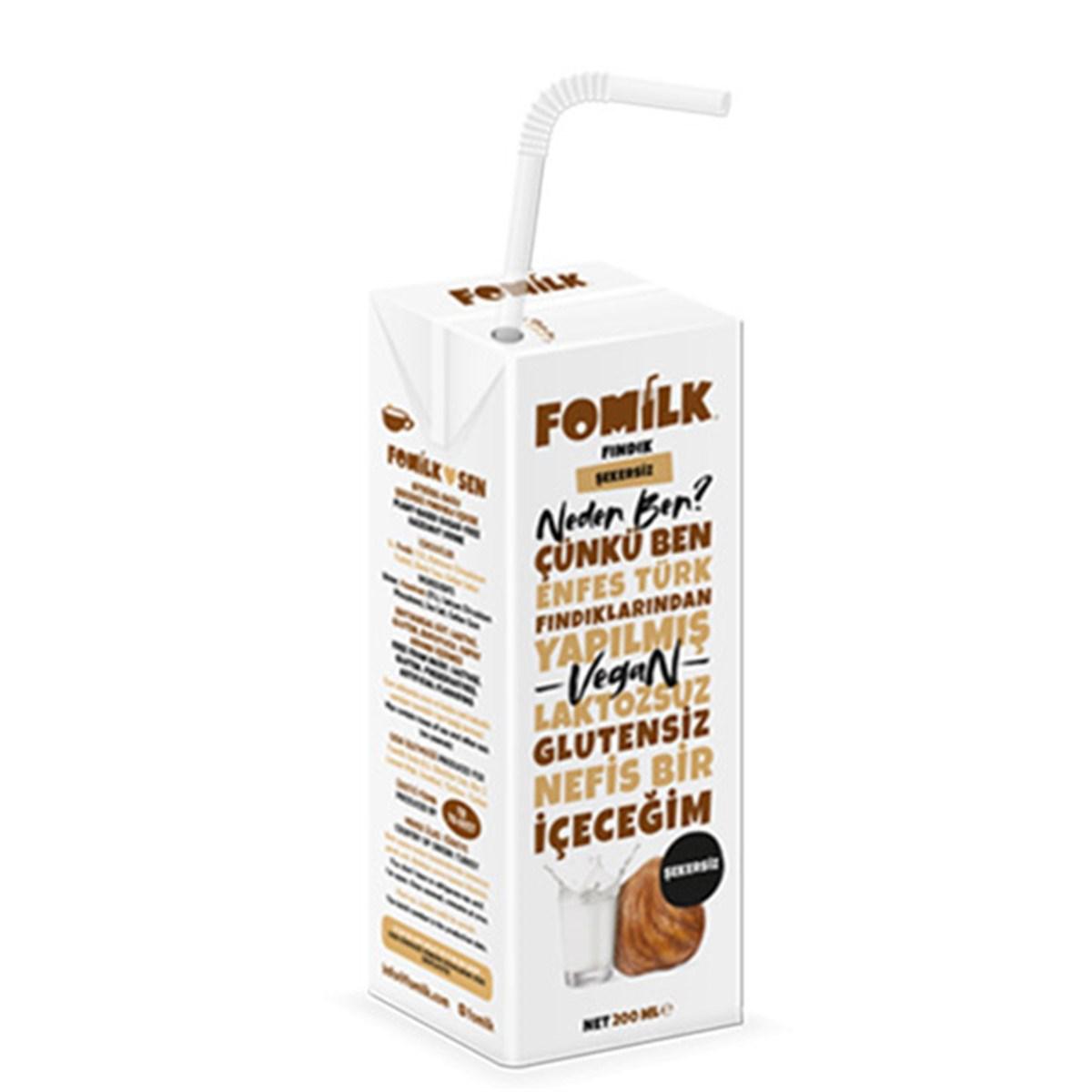 Fomilk Glutensiz Laktozsuz Tam Yağlı 200 ml Fındık Sütü