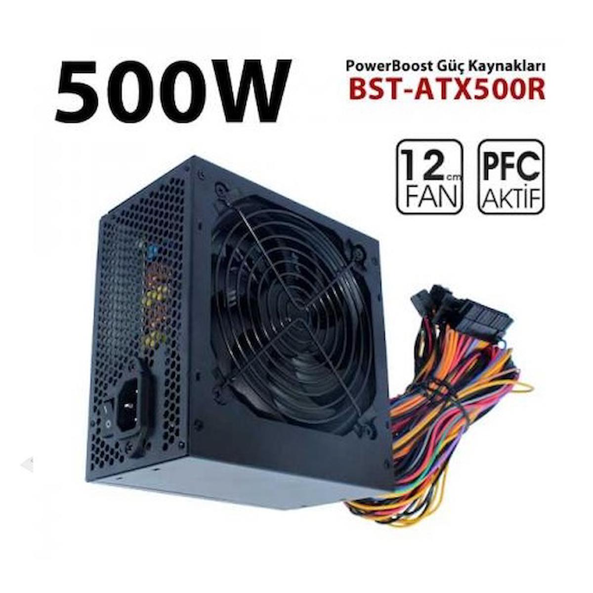 PowerBOOST 500W QUARK BST-ATX500R 12cm Fanlı Power Supply