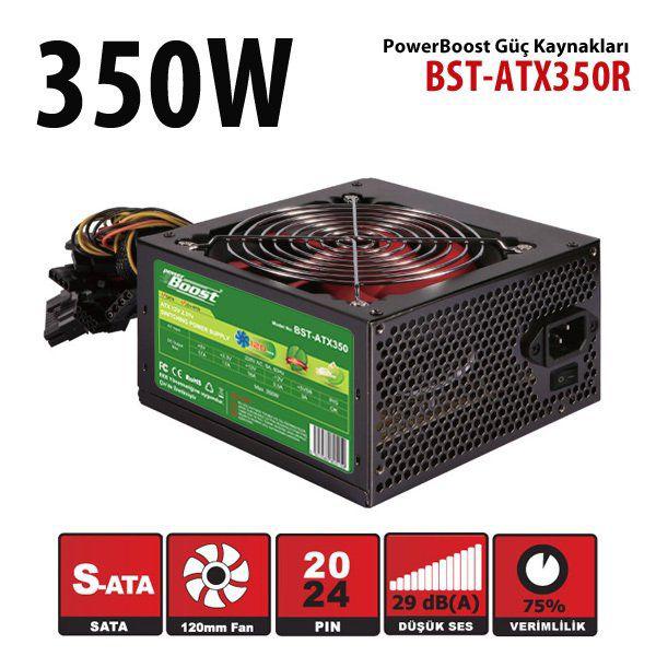 POWERBOOST 350 W P.SUPPLY,12cm KIRMIZI FAN,KUTULU