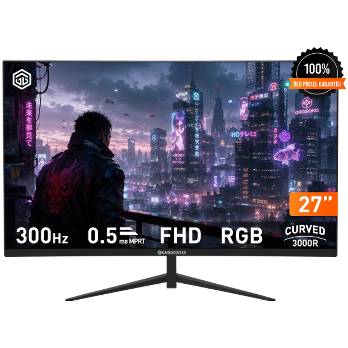 GameBooster Lyris FF30 27” 300Hz 0.5ms HDMI DP Adaptive Sync FHD VA Curved 3000R Gaming Monitör