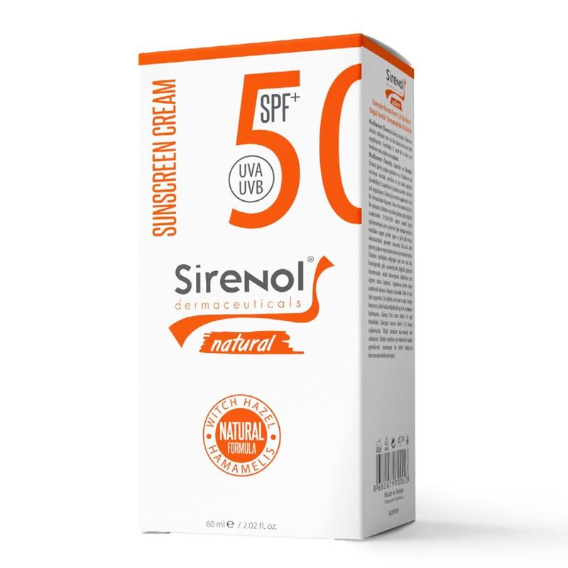 Sirenol 50 Faktör Nemlendirici Tüm Cilt Tipleri İçin Renksiz Yüz Güneş Koruyucu Krem 60 ml