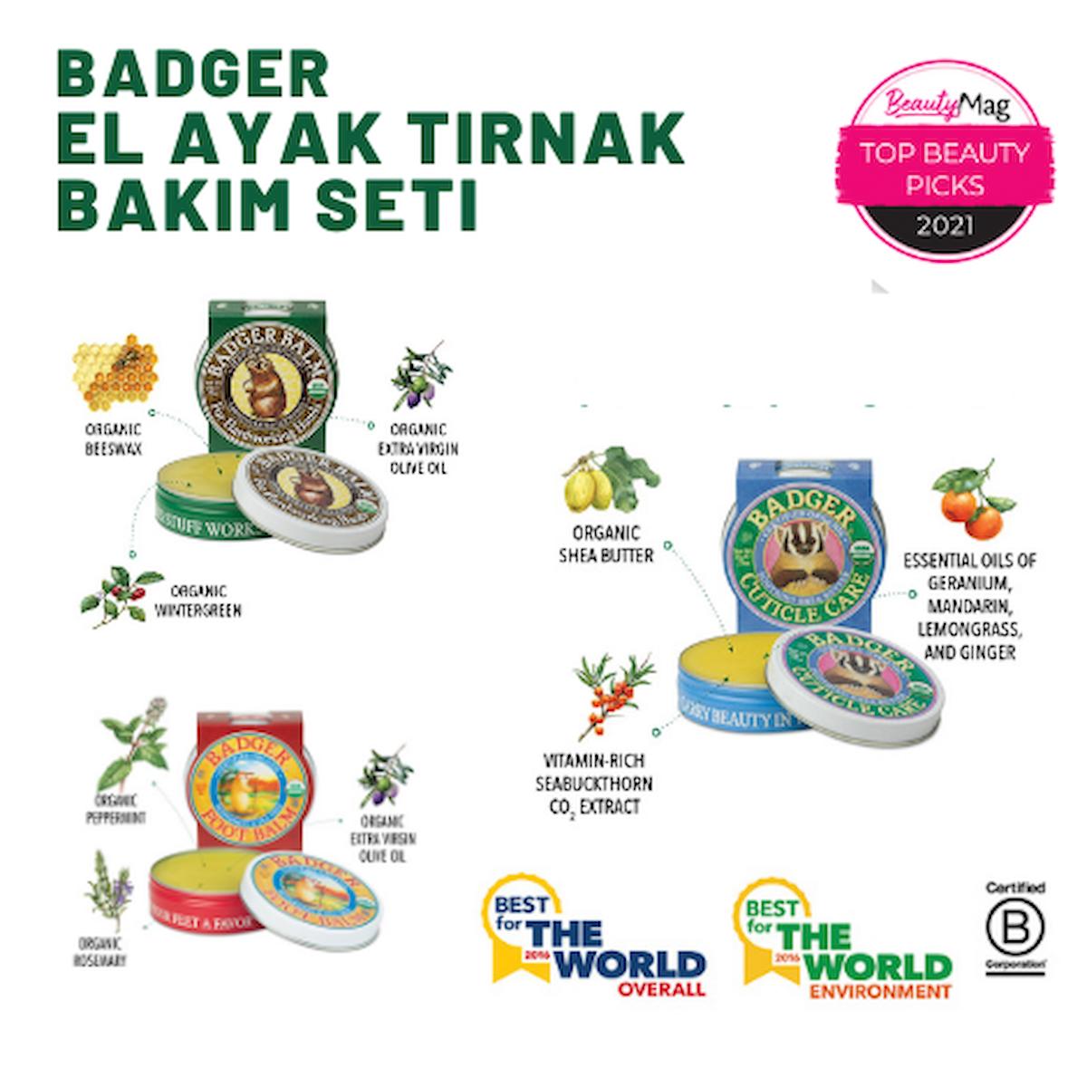 BADGER EL AYAK ve TIRNAK BAKIMI ÜÇLÜ SET 21 gr / 21 gr / 21 gr