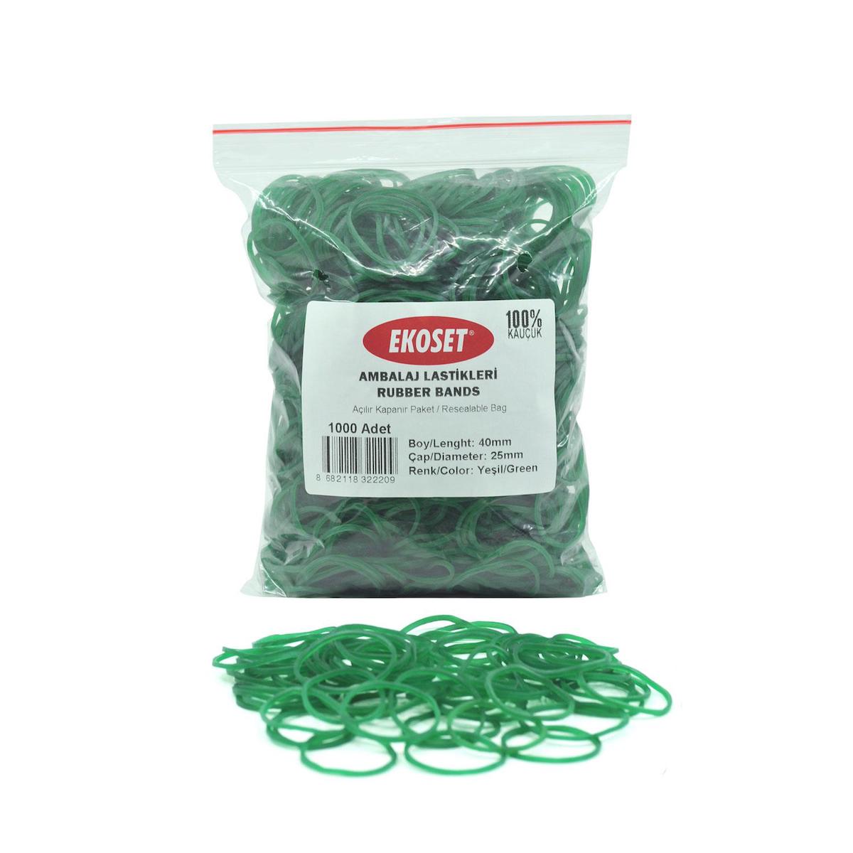 Ekoset Yeşil Paket Ambalaj Toka para lastiği 1000 Adet 40mm 