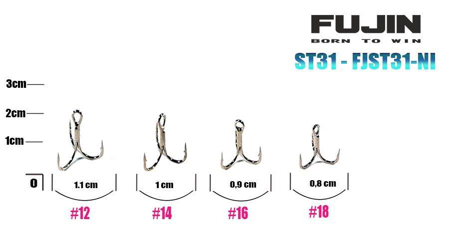 Fujin ST36 #14 Nickel Üçlü Maket Balık İğnesi