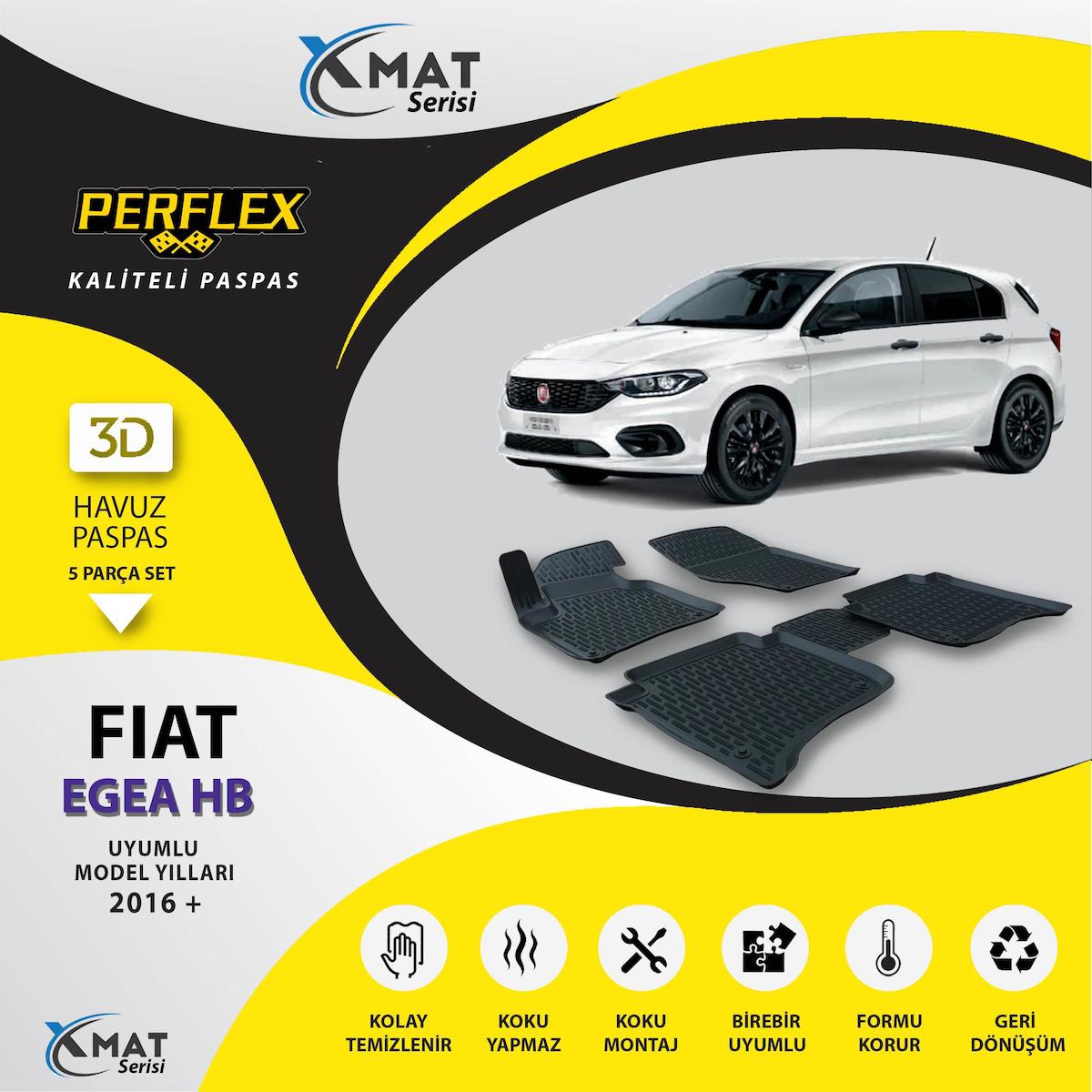 Perflex Paspas 3D Havuzlu X-Mat Egea Hatchback 2016+