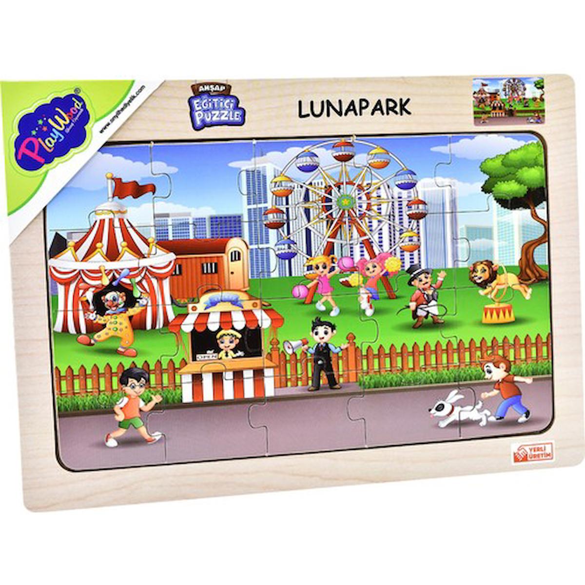 Play Wood Ahşap Eğitici Puzzle Lunapark ONY-69