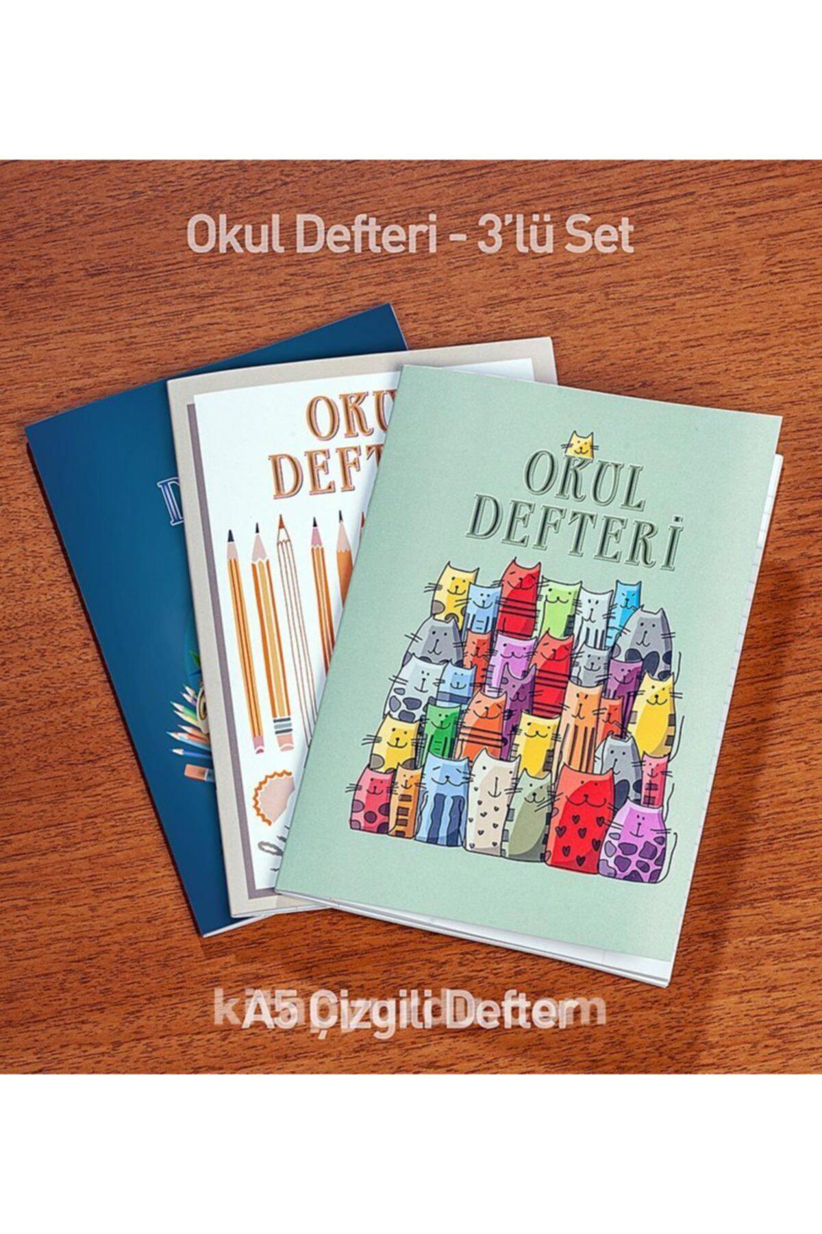 A5 Çizgili Okul Defteri (3'lü Set)