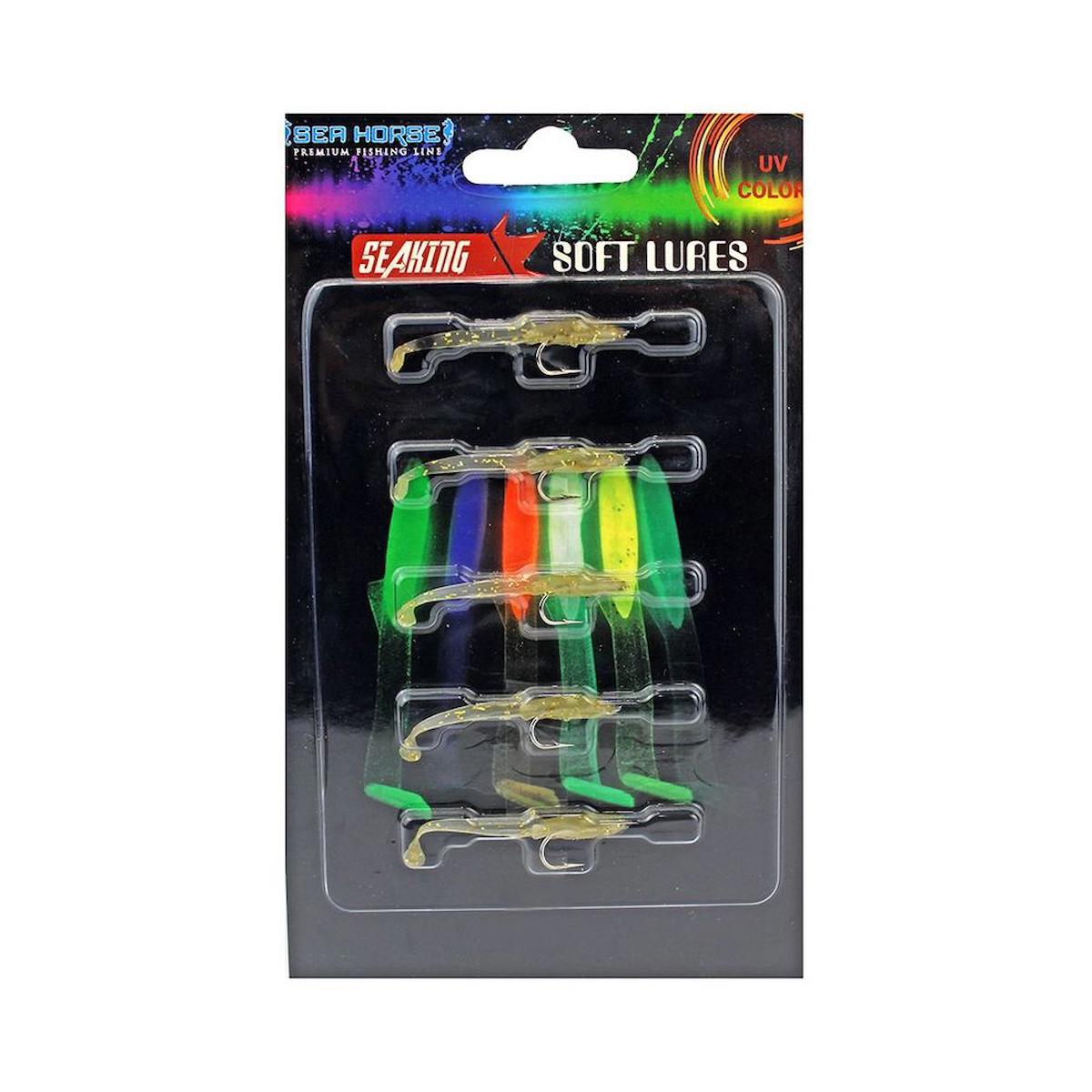 Sea Horse Glow 4,5cm 5 Li Paket Silikon Balık C1