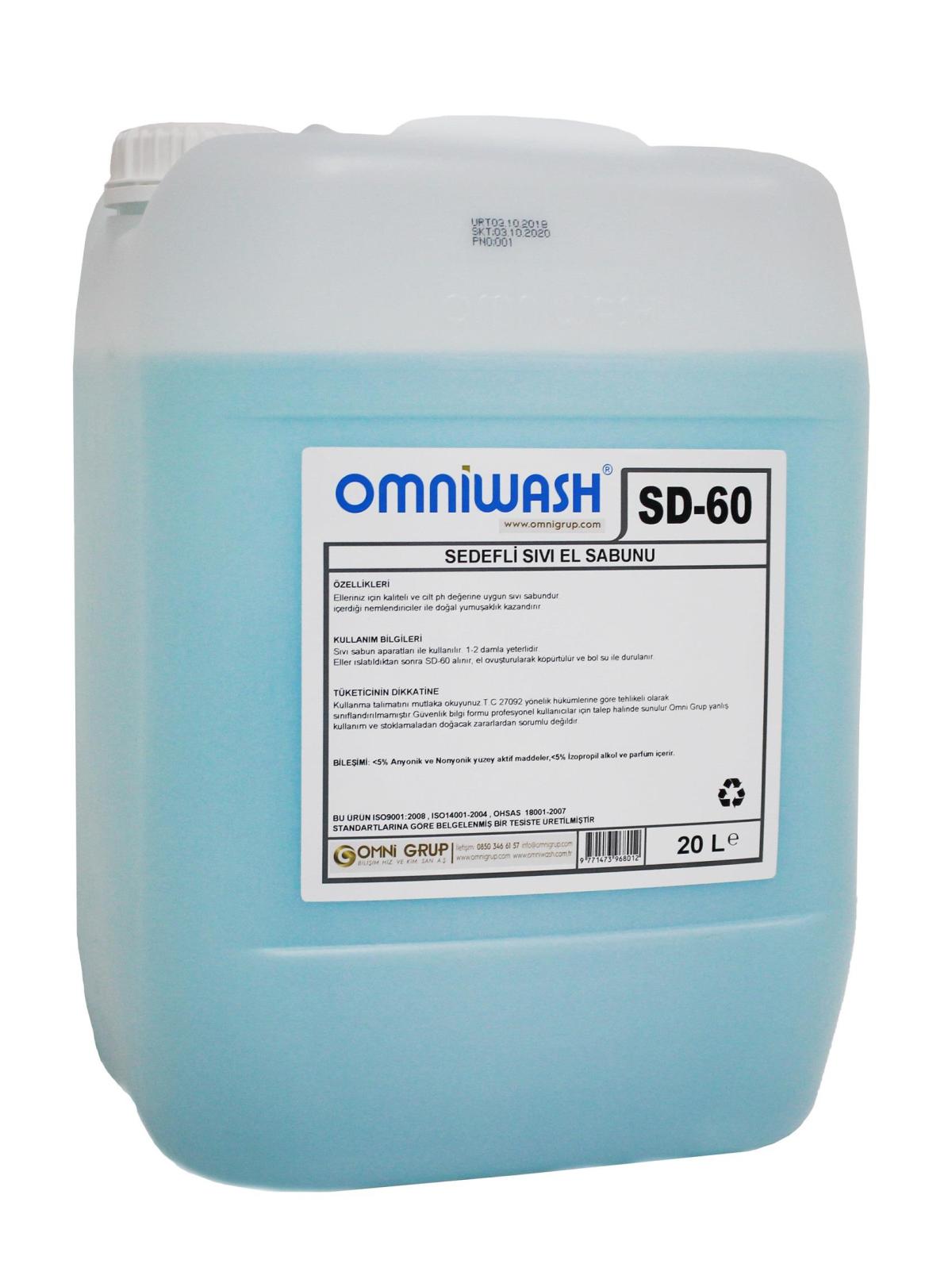 Omniwash SD-60 20 Litre Sıvı El Sabunu Nemlendiricili 