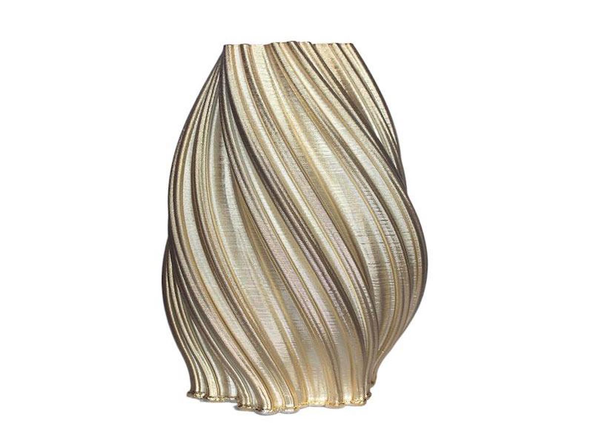 LAMEDORE SPIRAL WAVES BUYUK GOLD 3D VAZO 26,5X25,7X36 CM