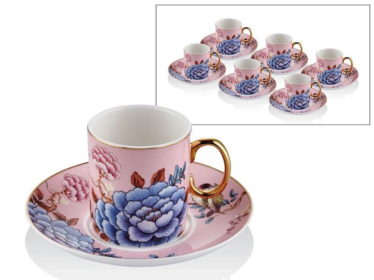 LAMEDORE FLORAL PINK 6 LI KAHVE FİNCAN TAKIMI