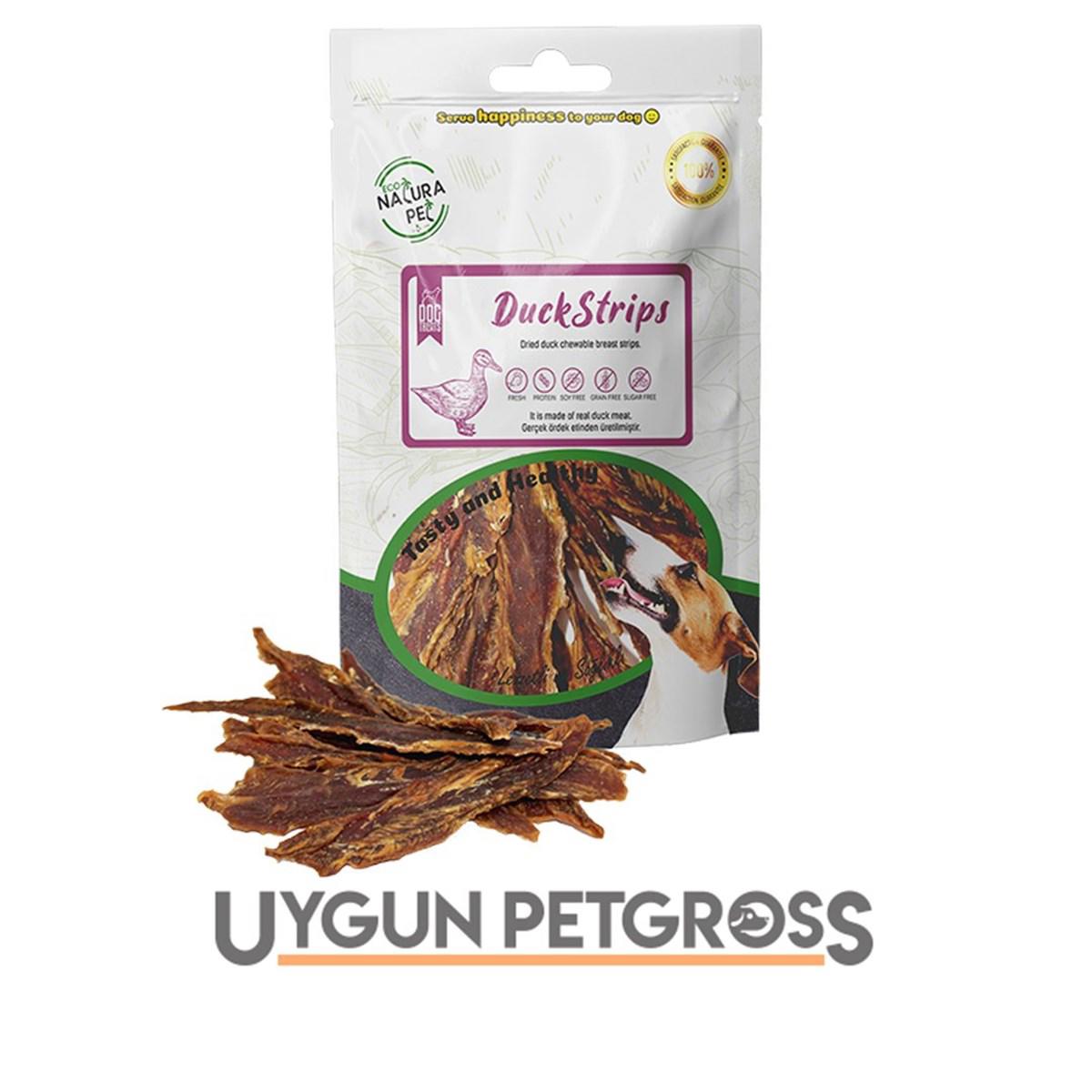 Eco Natura Pet Duck Strips Yumuşak Ördek eti Dilim Köpek Ödülü 80 Gr