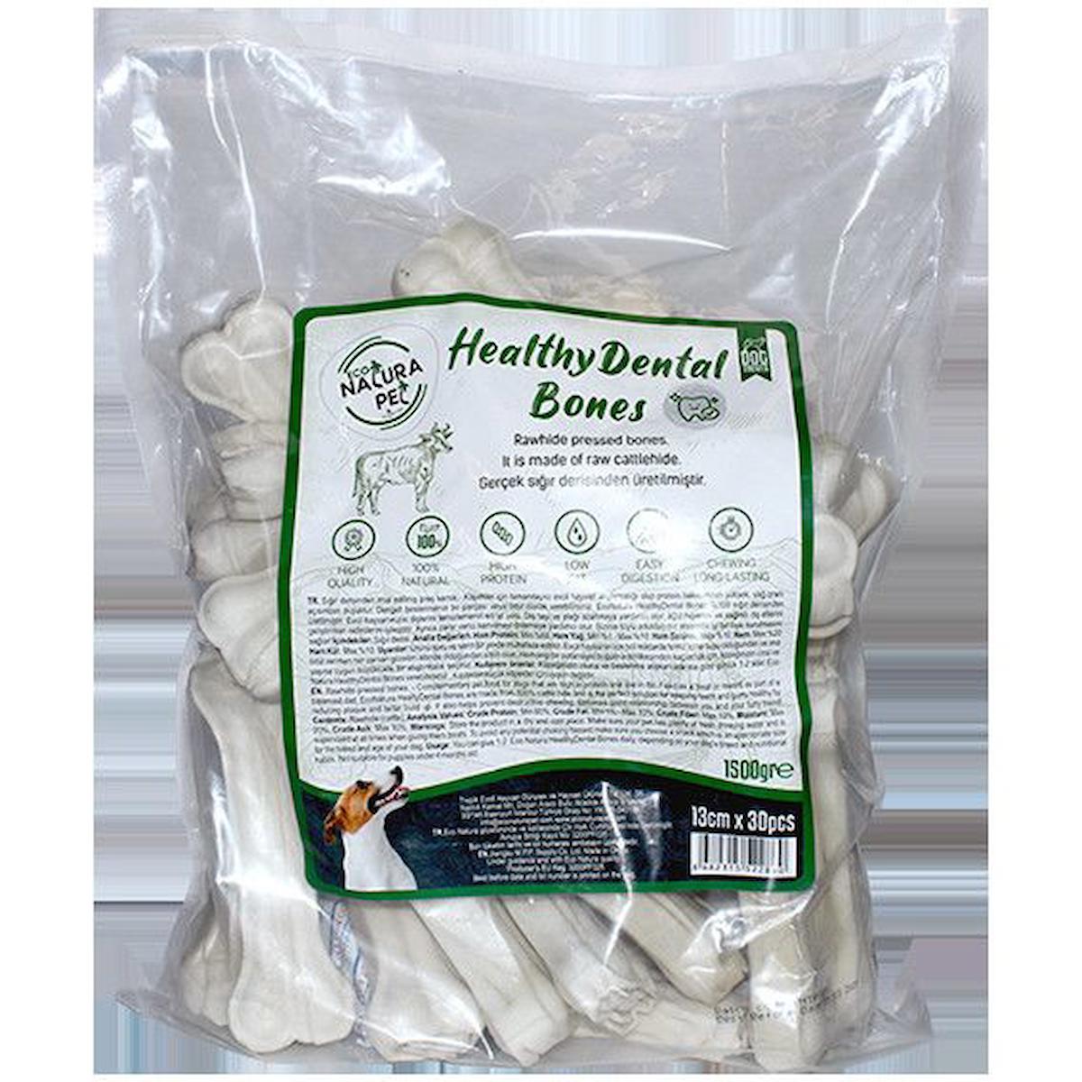 Eco Natura Pet Healty Dental Bones Beyaz Pres Kemik 13Cm 30Lu 1500Gr