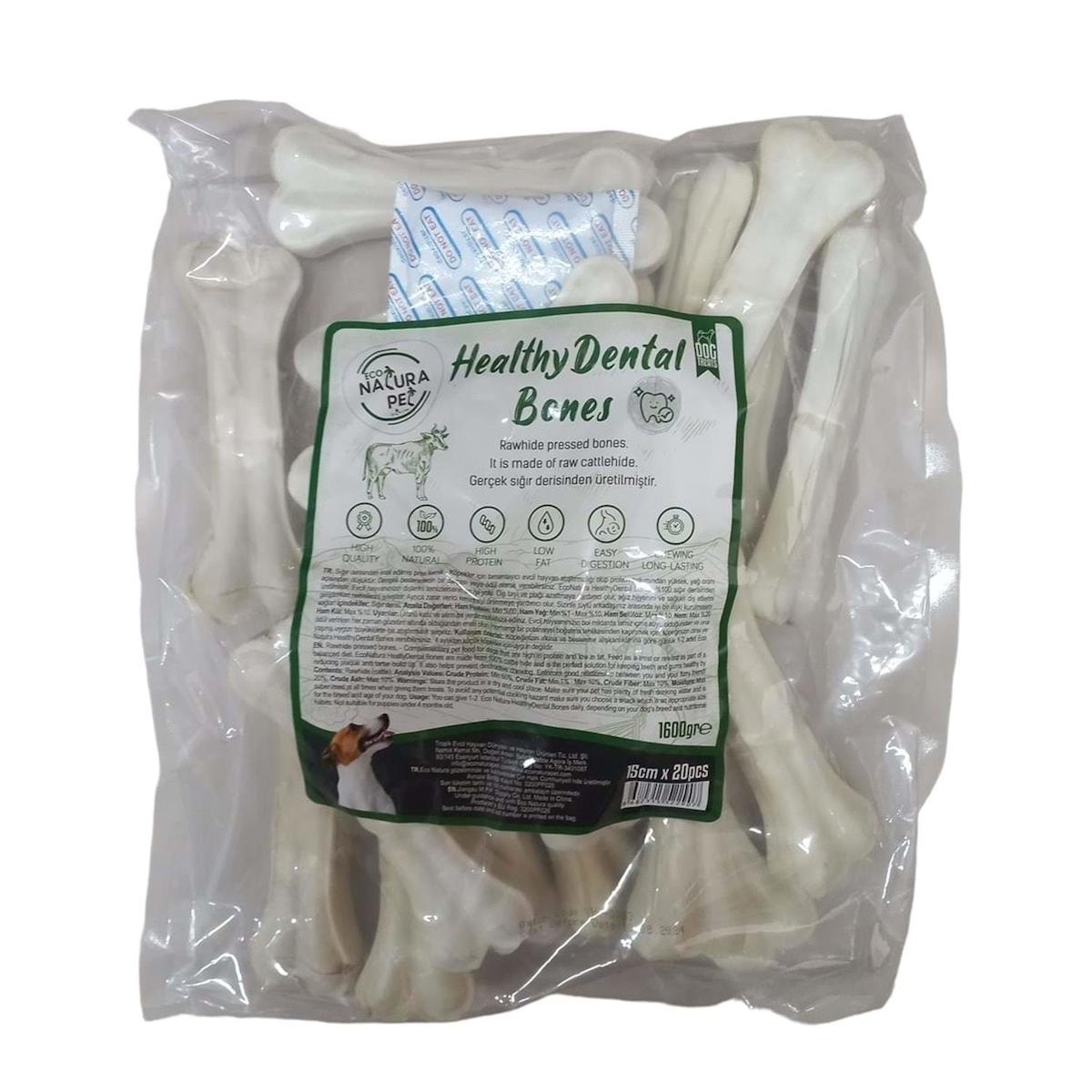 Eco Natura Pet Healty Dental Bones Natural Pres Kemik 15cm 20li 1600Gr