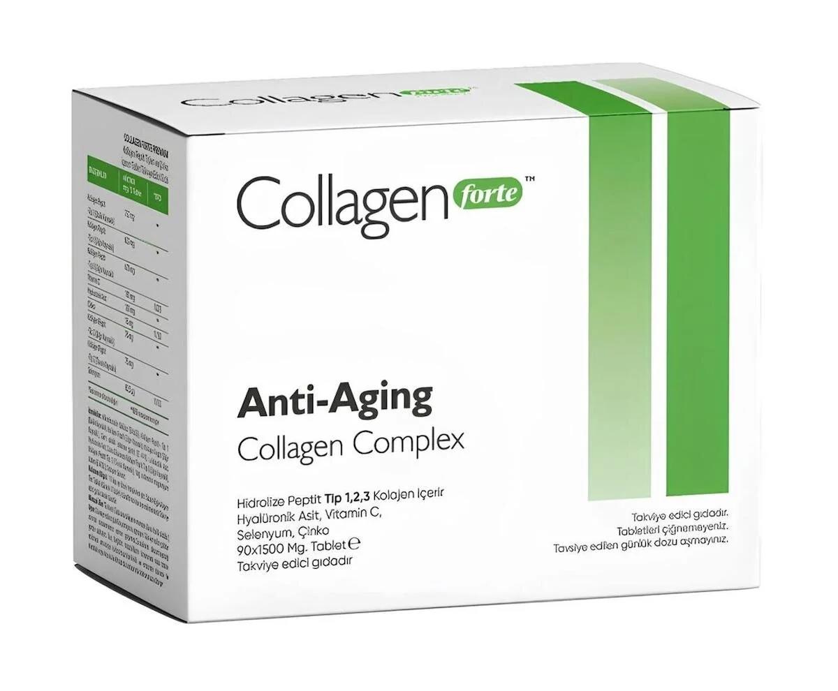 Platinum Anti-Aging Collagen Complex, Hyalüronik Asit, Çinko, Selenyum & Vitamin C, 90 Table