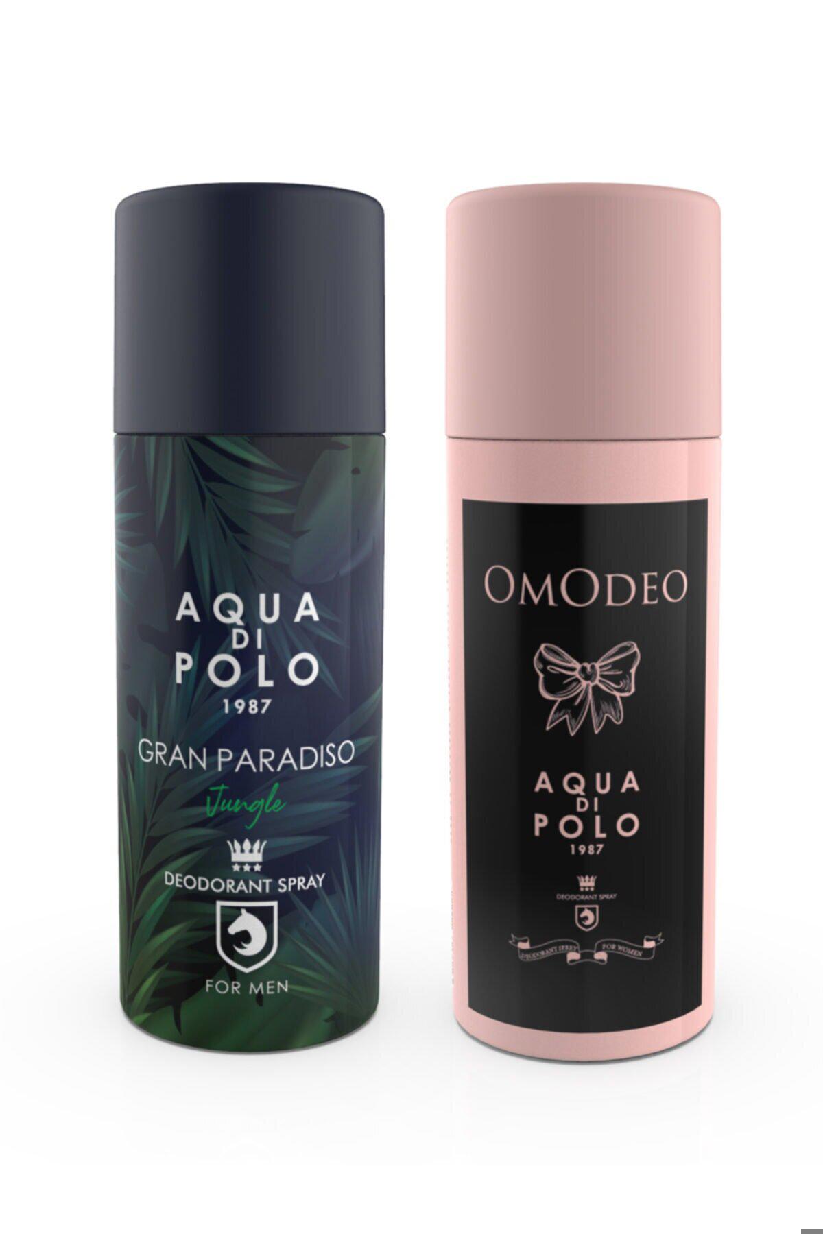 Aqua di Polo 1987 Omodeo & Gran Paradiso Jungle 150 ml Kadın Erkek ikili Deodorant Seti STCC004201