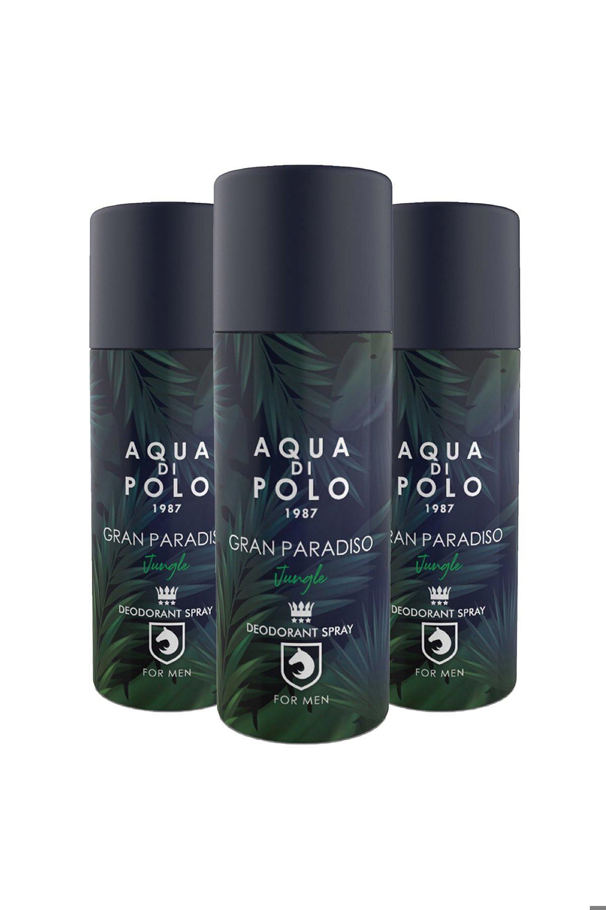 Aqua di Polo 1987 Gran Paradiso Jungle 150 ml üçlü Erkek Deodorant Seti STCC004601