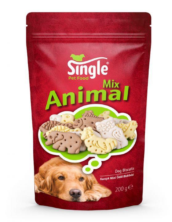 Single Animal Mix Karışık Yetişkin Bisküvi 200 gr 