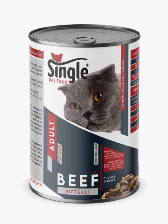 Single For Cats Biftekli Kedi Konservesi 400gr