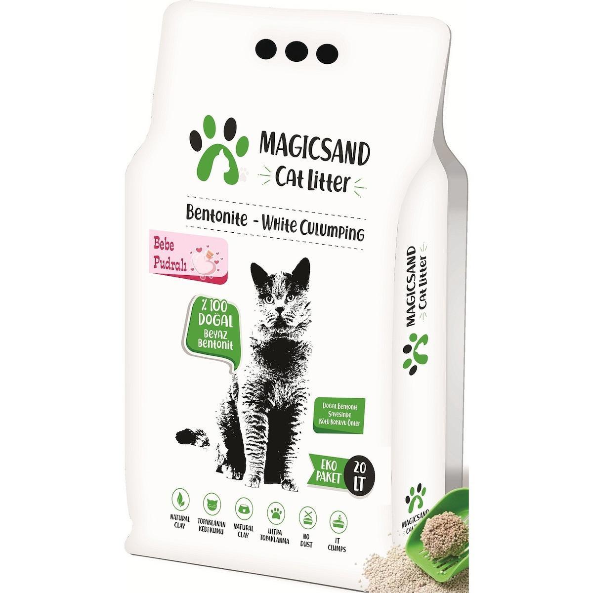 Magicsand Cat Litter Bebe Pudralı Kedi Kumu 20 lt KALIN TANELİ