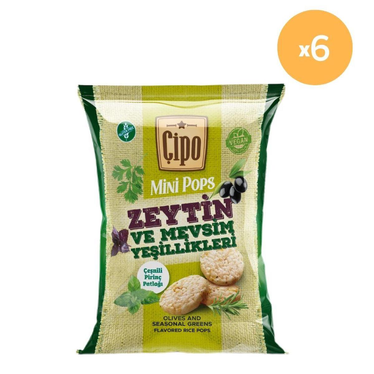 ÇİPO ZEYTİN VE MEVSİM YEŞİLLİKLERİ 6 ADET VEGAN GLUTENSİZ ATIŞTIRMALIK