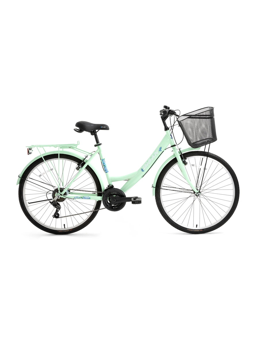 LOTUS ŞEHİR BİSİKLETİ 34 CM V 24 JANT 21 VİTES MİNT YEŞİL BEYAZ