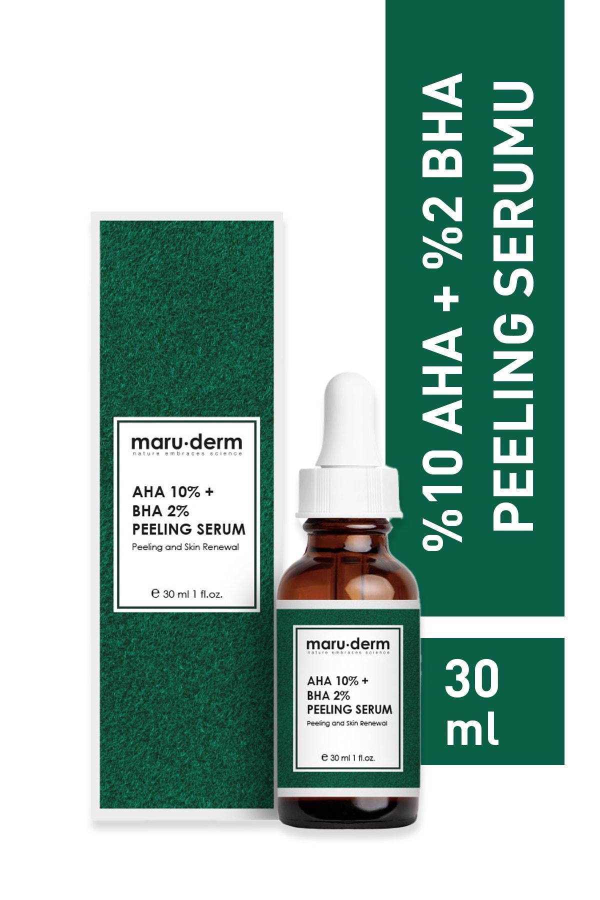 Maru.Derm Aha %10 + Bha %2 Leke Karşıtı & Cilt Tonu Eşitleyici Peeling Maske Cilt Bakım Serumu 30 ml