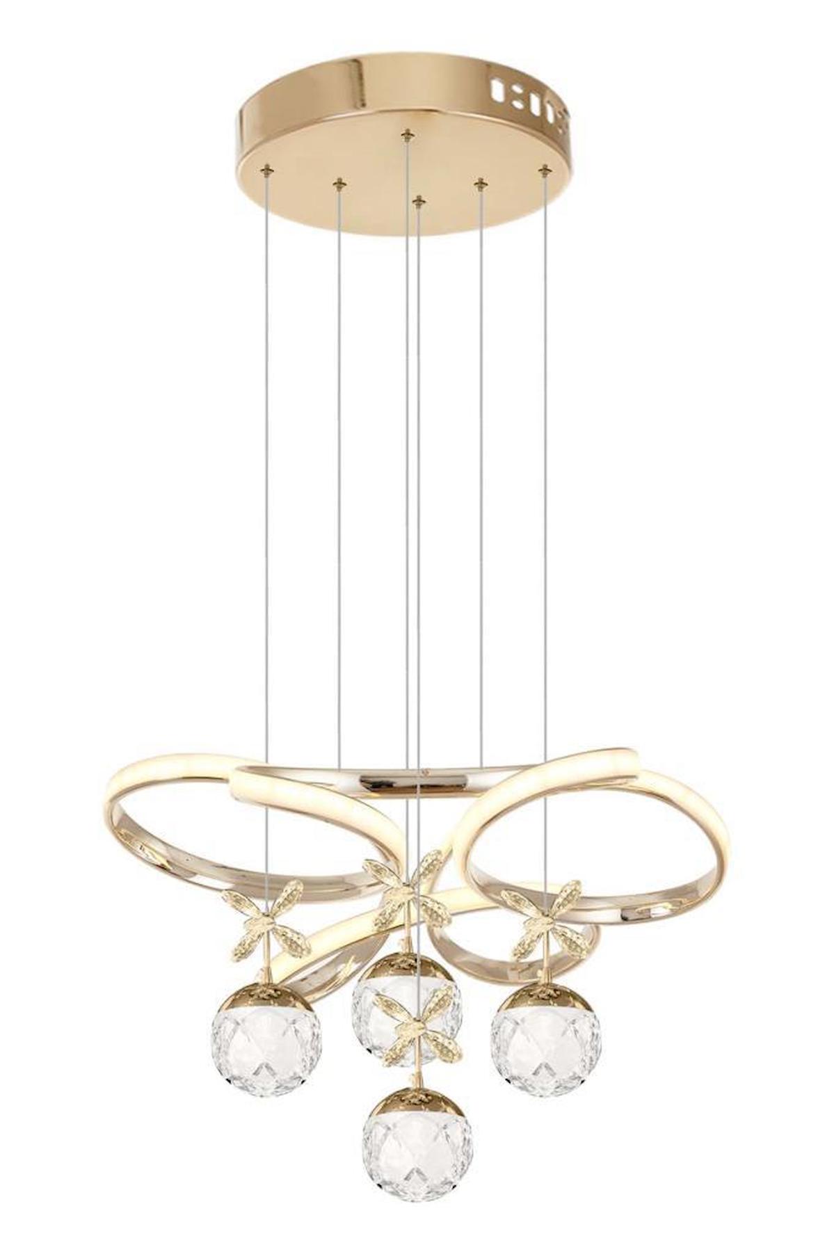 9225-40 SR 4 Toplu Gold Led Avize