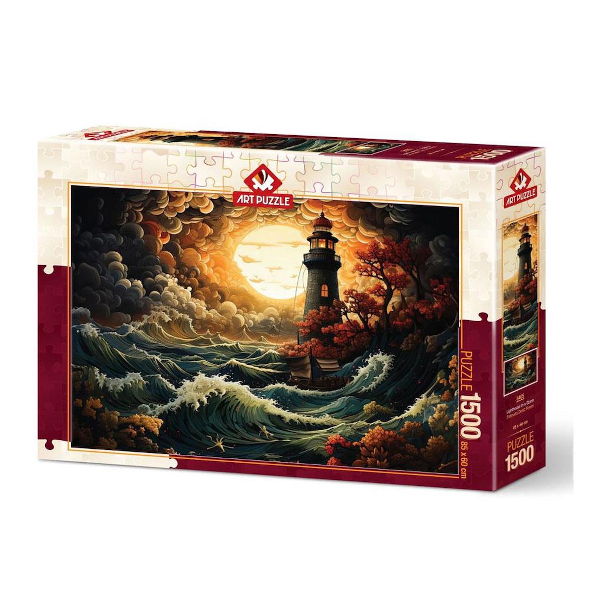 Art Puzzle 1500 Parça Puzzle Fırtınada Deniz Feneri 5405