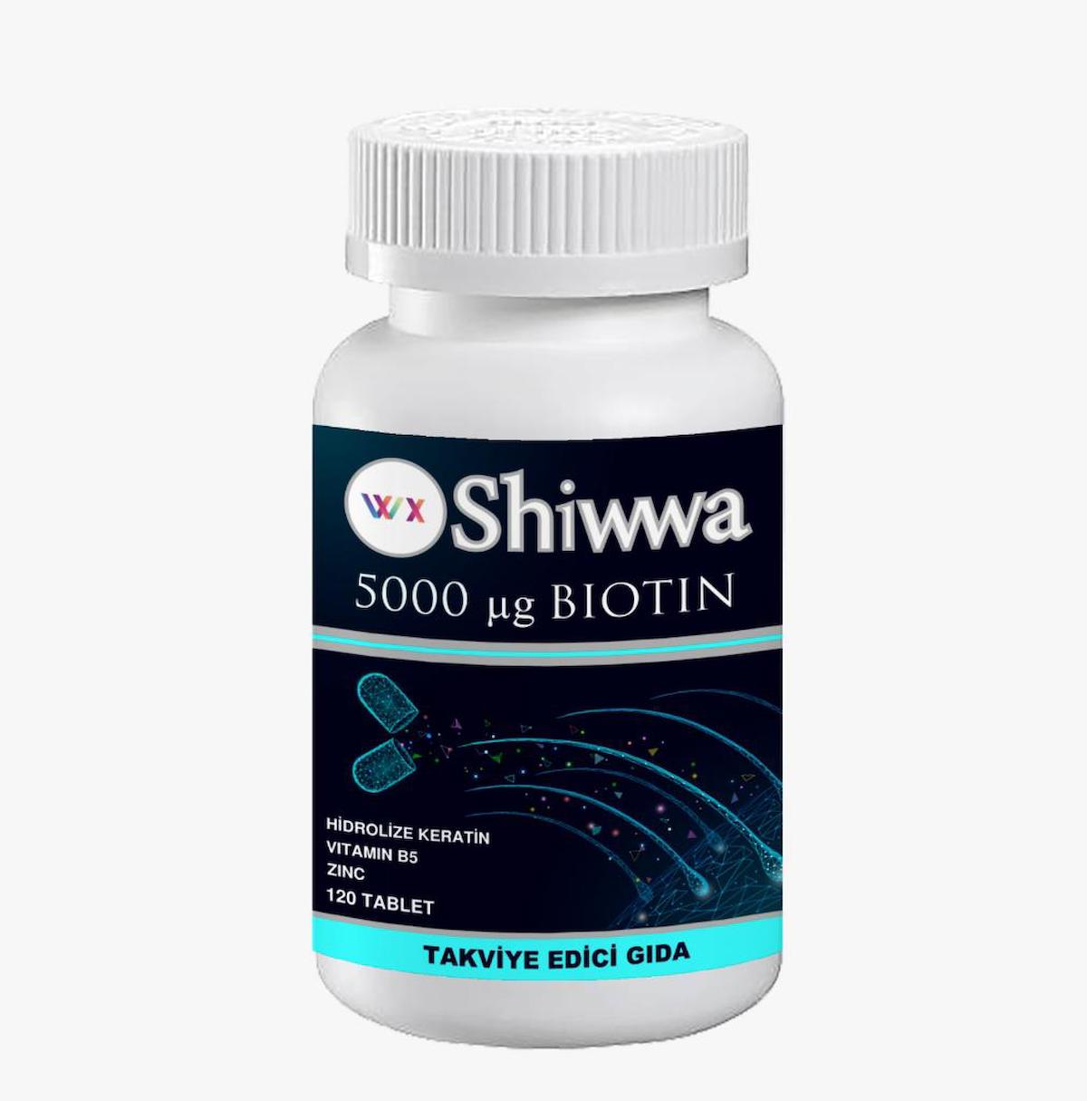 SHİWWA BİOTİN, HİDROLİZE KERATİN, VİTAMİN B5, ÇİNKO 120 tablet