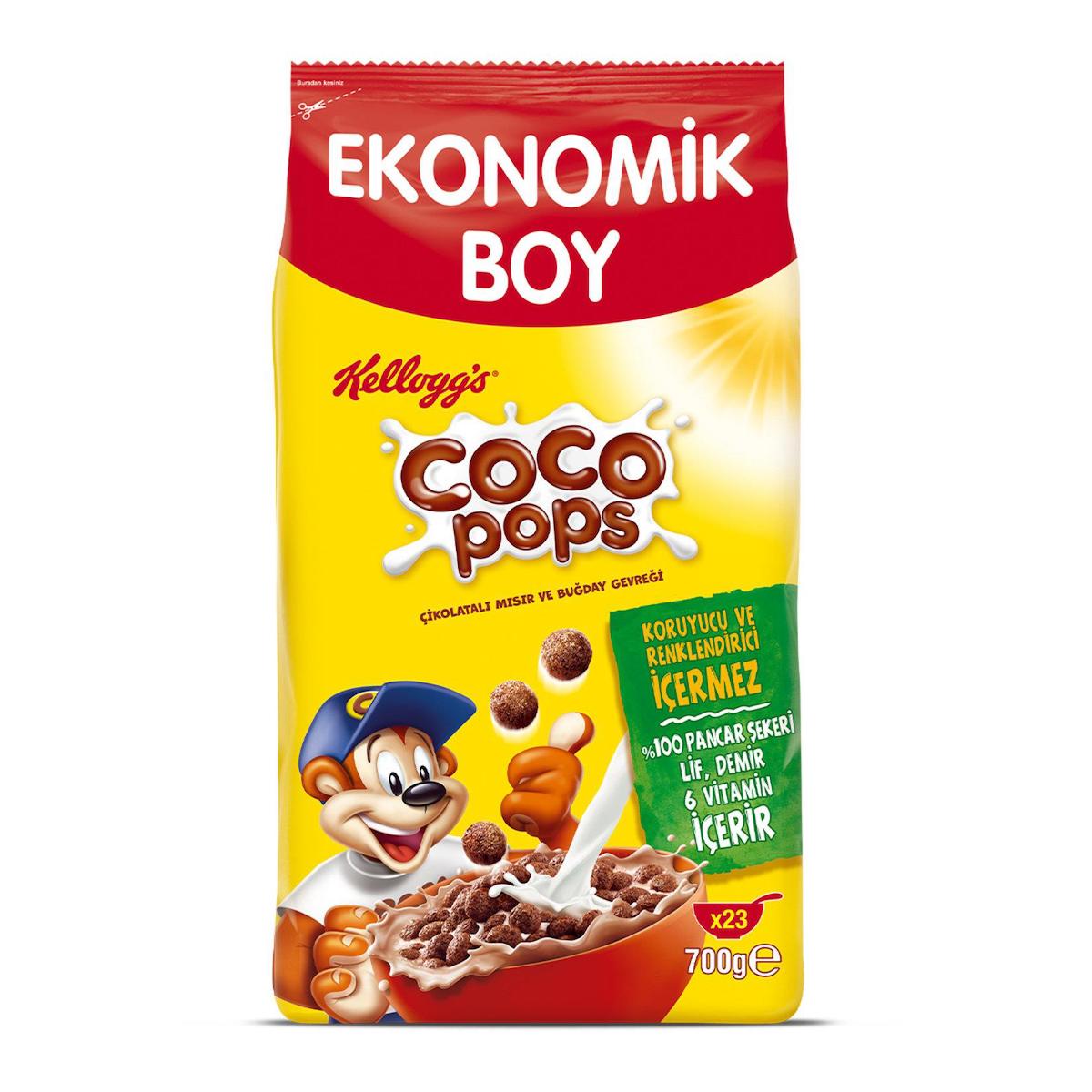 Kellogg's Coco Pops Çikolatalı Buğday ve Mısır Gevreği 700 Gr, Lif,Demir ve 6 Vitamin içerir