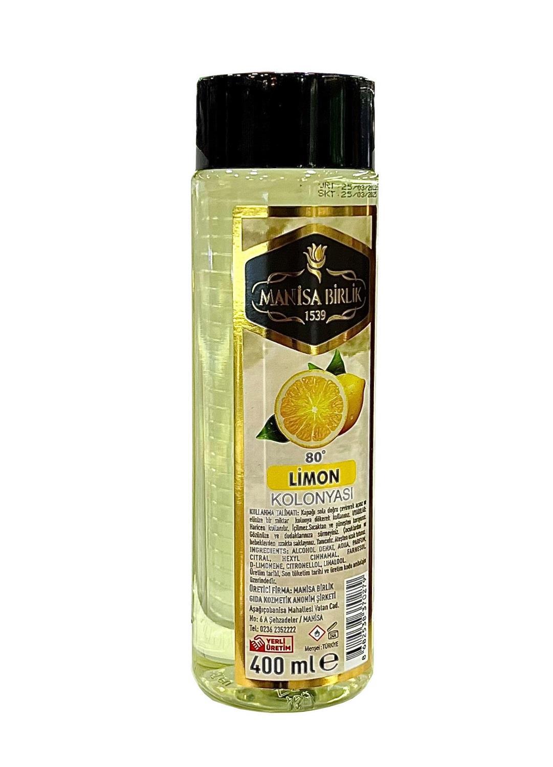 Limon Kolonyası 80 Derece Pet Şişe 400 ml