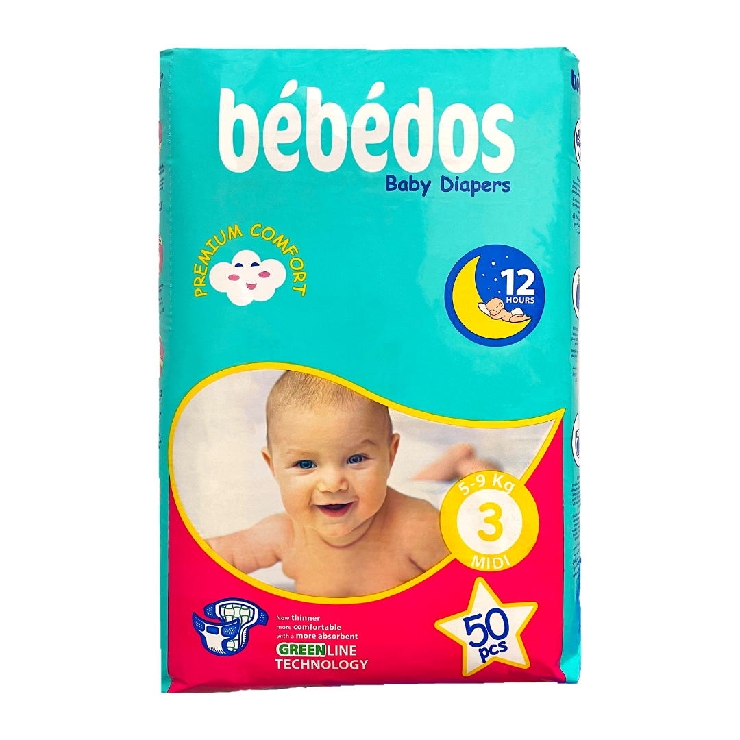 Bebedos Midi Bebek Bezi No.3 50'li Paket