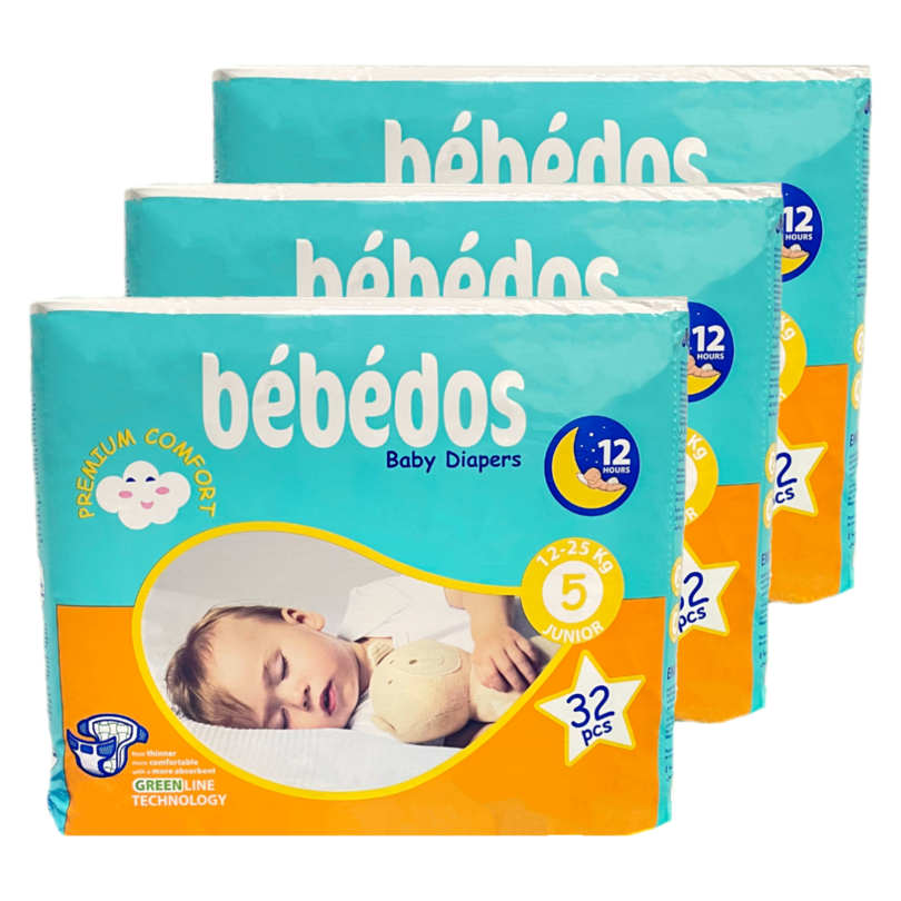 Bebedos 3'lü Junior Bebek Bezi No.5 96'lı Set