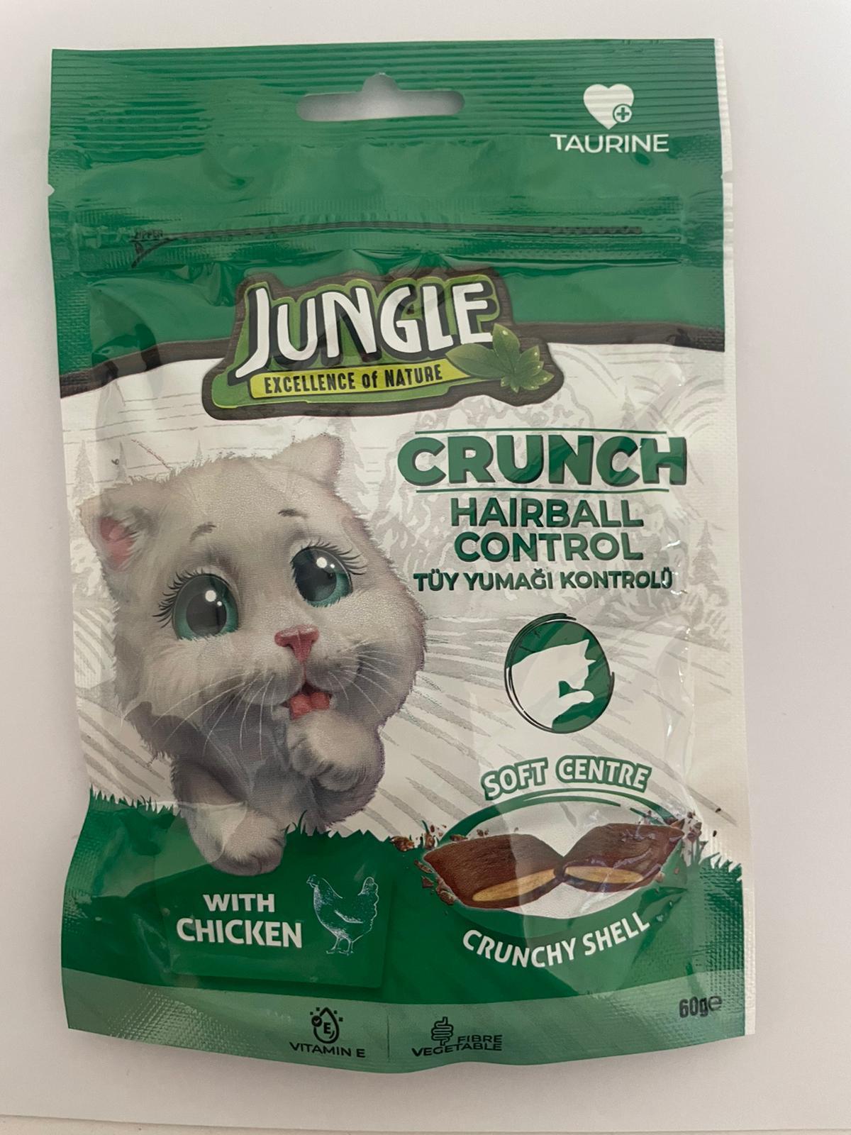 Jungle kedi maması crunch 60g tüy yumağı kontrolü