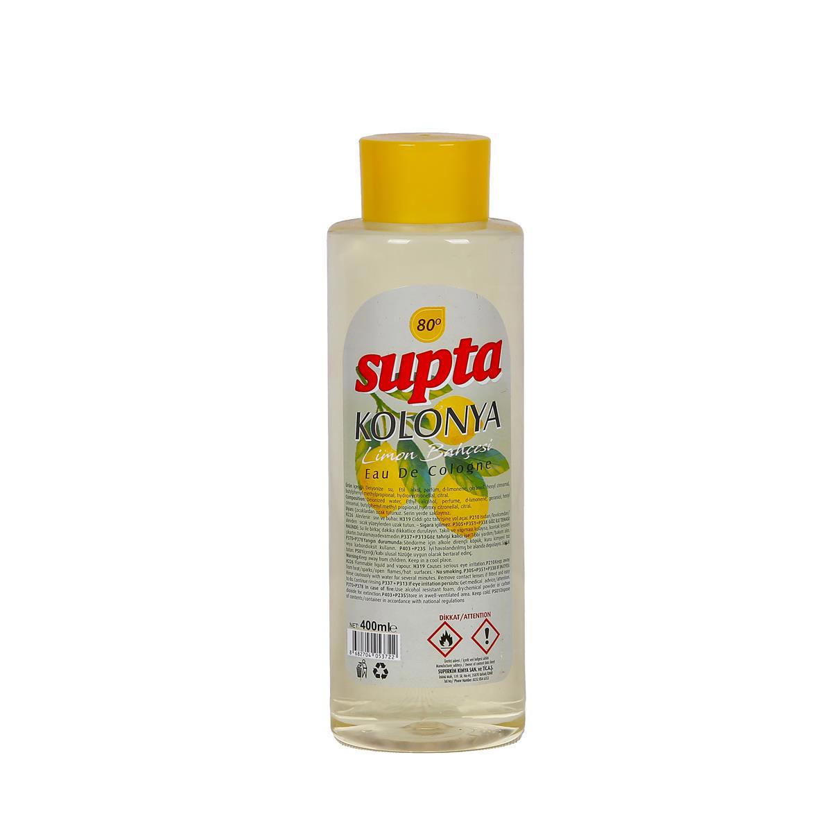 Supta Limon Kolonyası 80 Derece Pet Şişe 400 ml