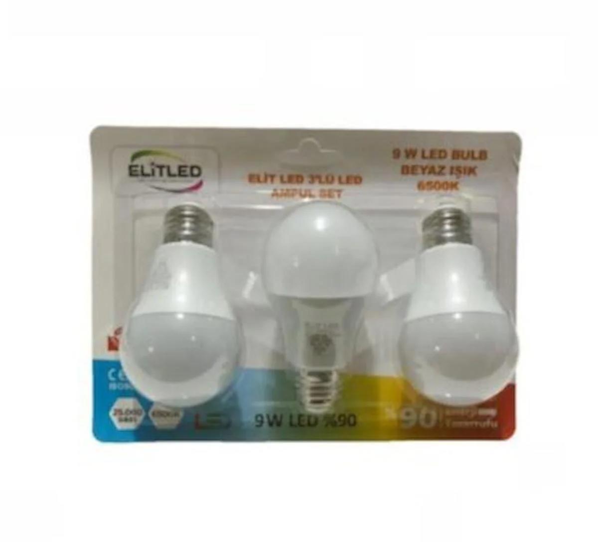 ELİTLEDElit Led 3'lü Ampul Set 9w Ampul