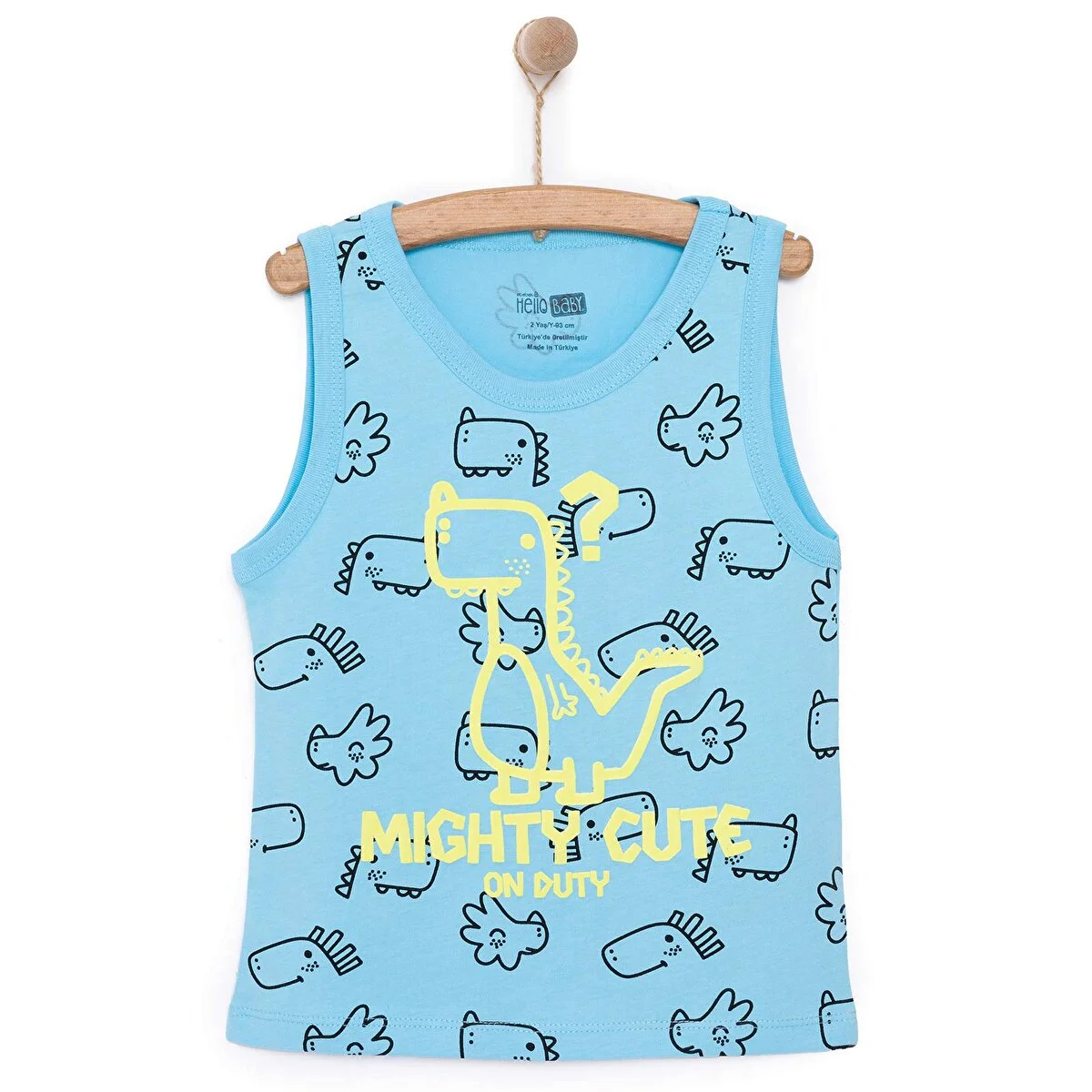 HelloBaby Basic Erkek Dinozor Desenli Atlet Tshirt Erkek Bebek