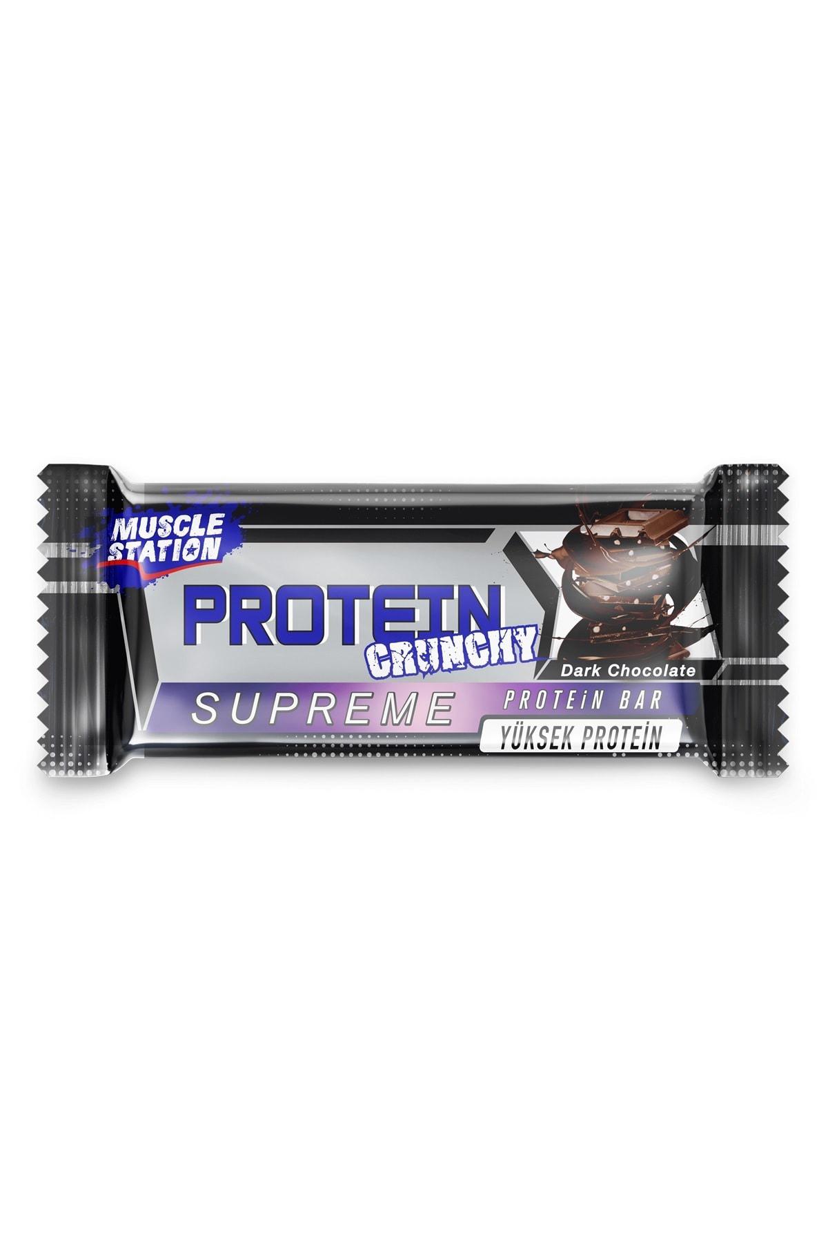 Bitter Çikolatalı Supreme Crunchy Protein Bar (40 gr) - Muscle Station