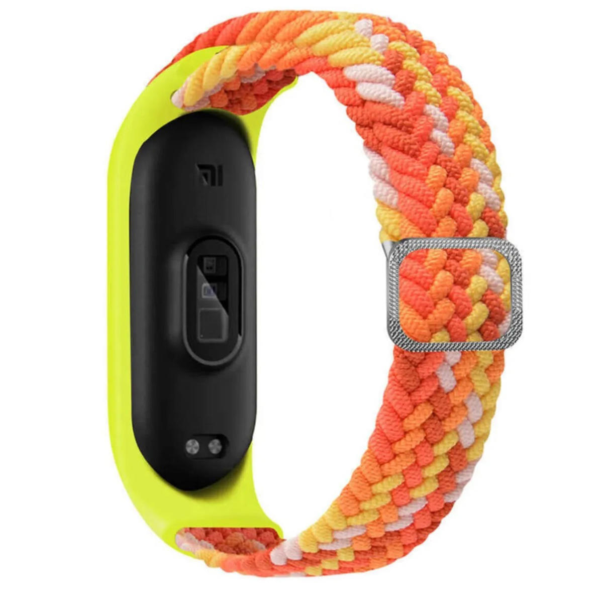 Xiaomi Mi Band 7 ile Uyumlu Mixed Kayış Hasır Örmeli Kordon Kayış Orange