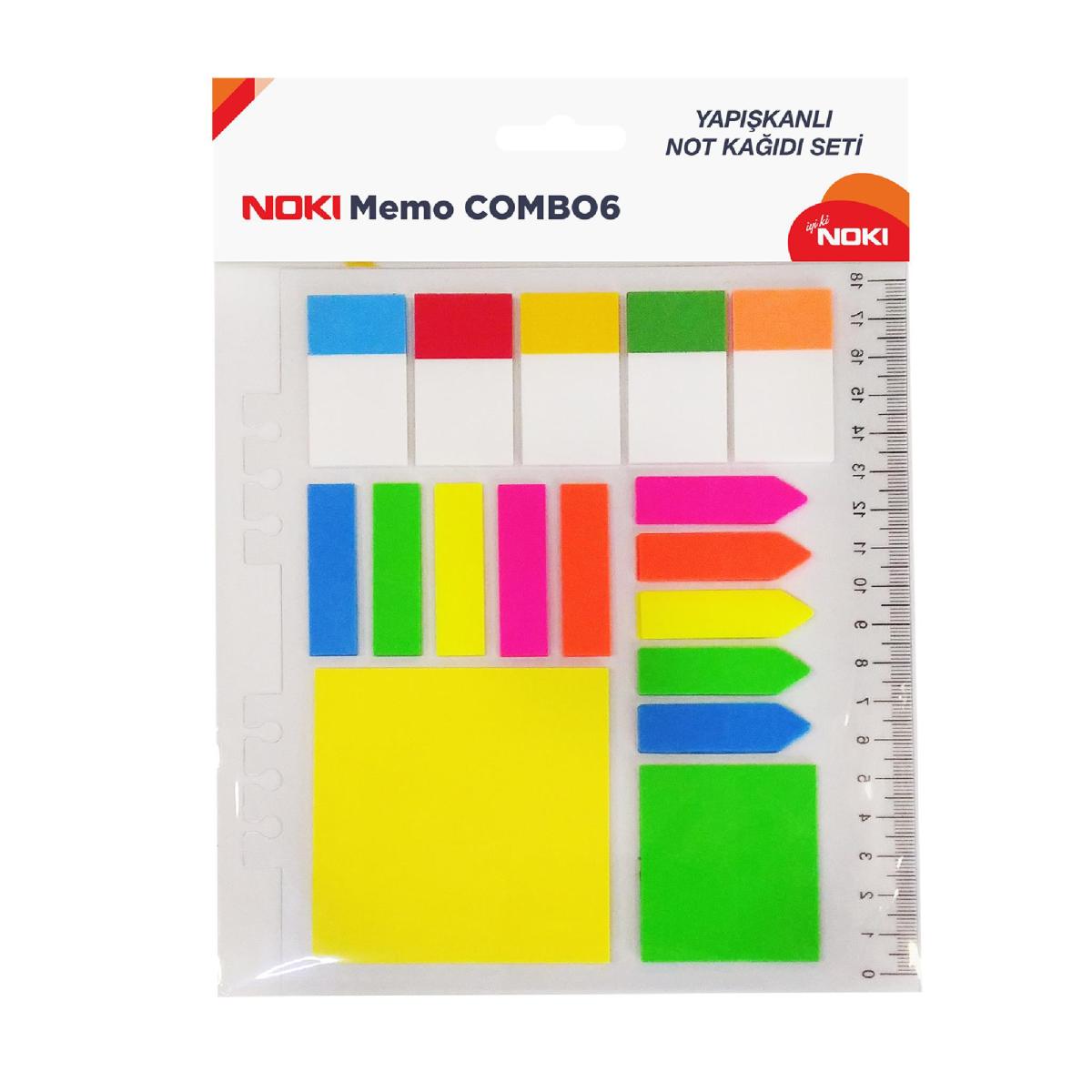 Noki Memo Combo 6 Yapışkanlı Not Kağıdı Seti(12706)